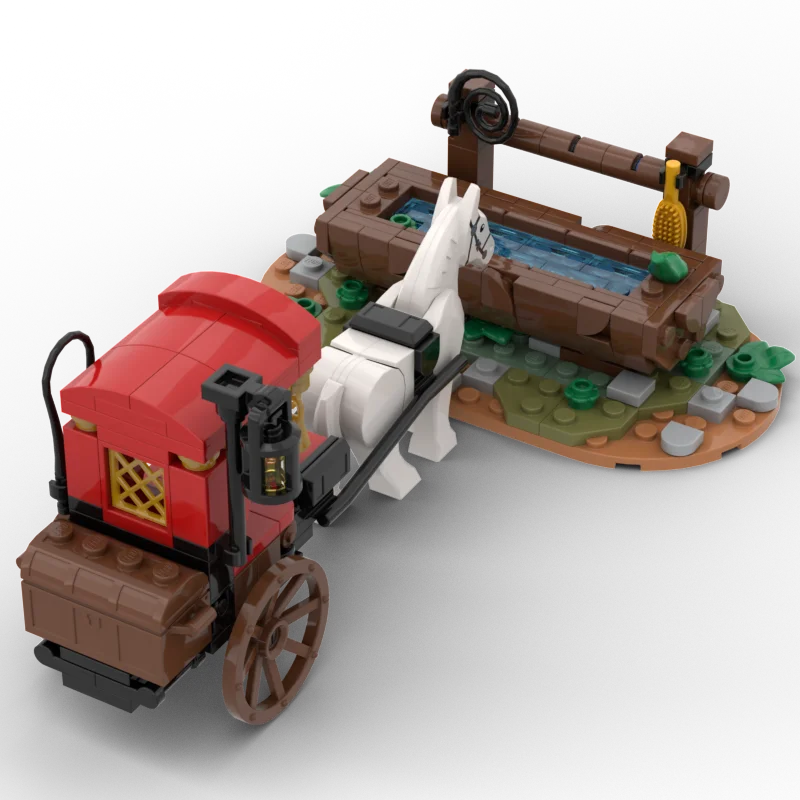 Новинка 229 шт. электронная модель средневекового замка поилка для лошадей каркас