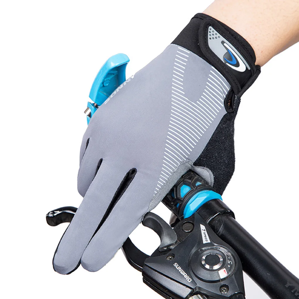 

1 Pair Summer Men's Bike Gloves Full Finger Touchscreen MTB Cycling Gloves Breathable Ice Silk Mittens Lightweight Riding Gloves