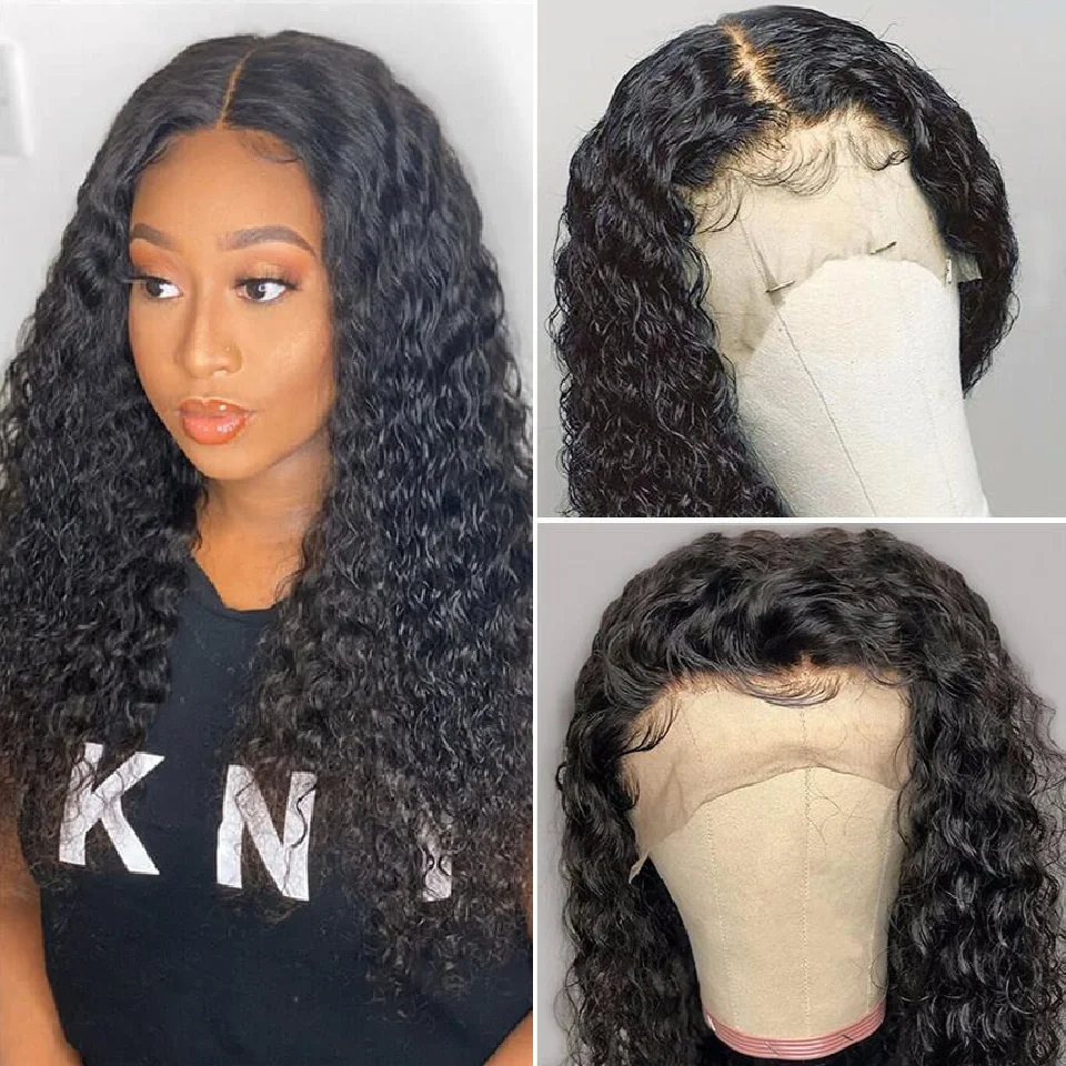 

Curly Lace Front Human Hair Wigs HD Lace Front Wig Deep Wave Front Wig Human Hair Pre Plucked 13x4x1 Transparent Lace Front Wigs