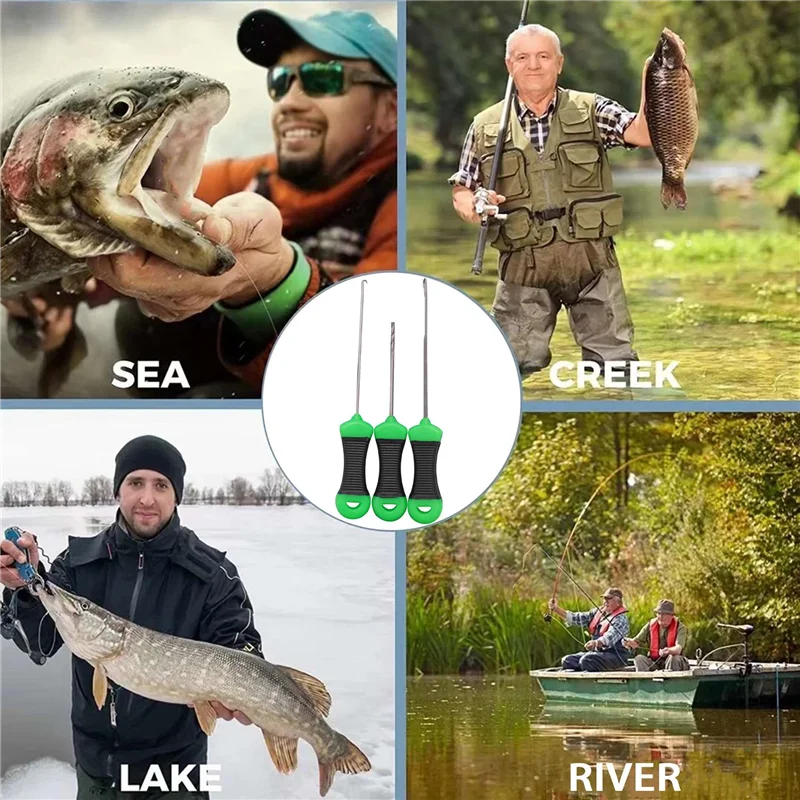 3 шт. комплект иглы для наживки рыбалки на открытом воздухе такелажный инструмент