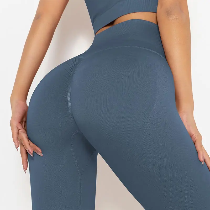 Women Seamless High Waist Stretch Leggings Knit Butt Lift Sports Leggings Fitness Yoga Push Up Workout Fashion  Pants