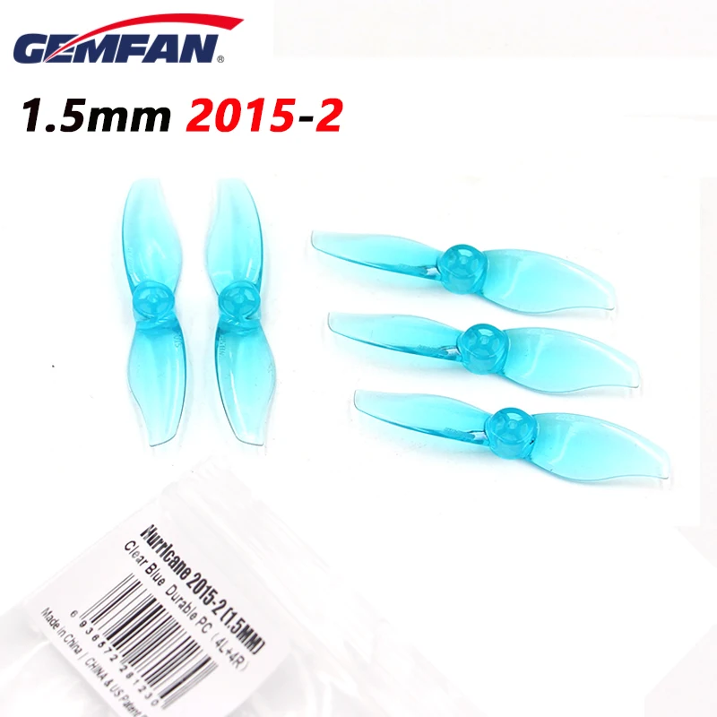 8Pairs 16pcs Gemfan 2015 2.0x1.5 50mm 2-Blade Propeller CCW/CW 1.5mm Hollow Cup for RC FPV 1105 Brushless Motor Tinywhoop Drones