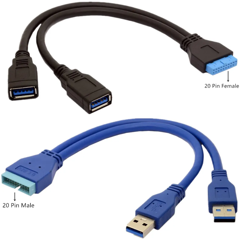 

Двойной USB 3.0 тип А до 20-контактного кабеля, адаптеры передачи данных, мужские и женские Y-разъемы, слот для компьютерных материнских плат