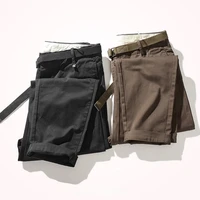 tapered casual pants mens fashion brand with waistband elastic twill woven young dad pants simple joker overalls