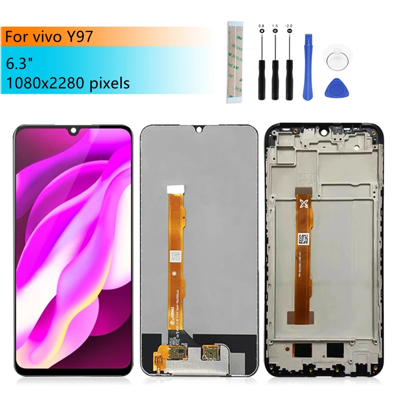 ЖК-дисплей для Vivo Y97 с рамкой и дигитайзером V1813A, запасные части для ремонта экрана 6,3 дюйма