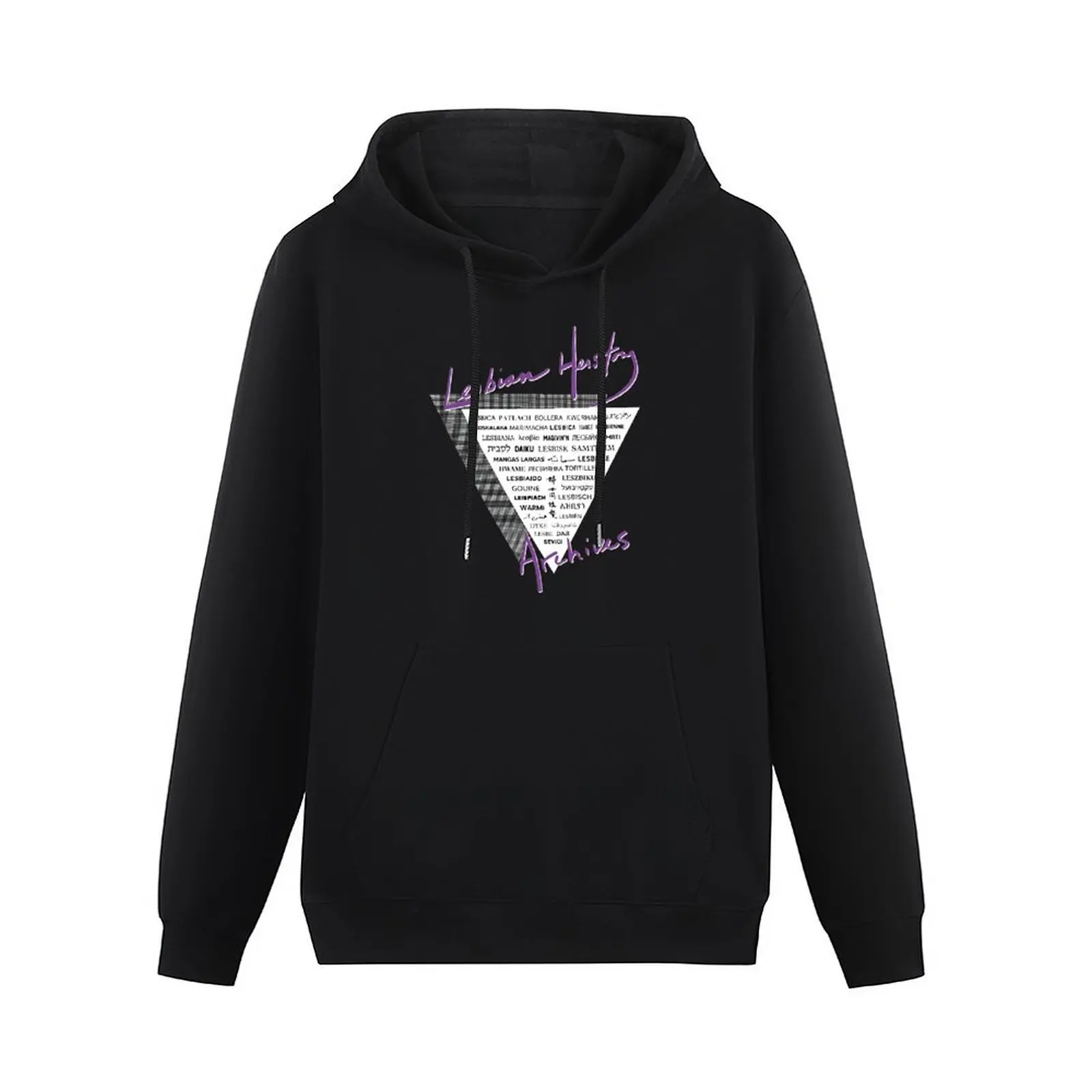 Треугольник LHA: слово лесбиянок в 40-е языках! Пуловер с капюшоном уличная мужская