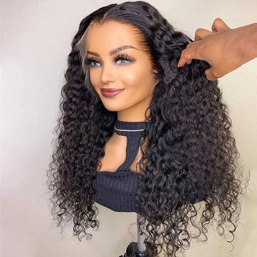 

13x4 Kinky Curly Lace Wigs For Black Women 180% Density Synthetic Hair Wig Pre Plucked with Baby Hair Glueless Curly Lace Wigs