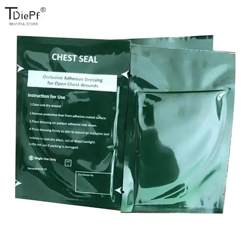 

Medical Hydrogel Vent Chest Seal Occlusive Adhesive Dressing Open Chest Wounds Survival Emergency Trauma Sticker First Aid Patch