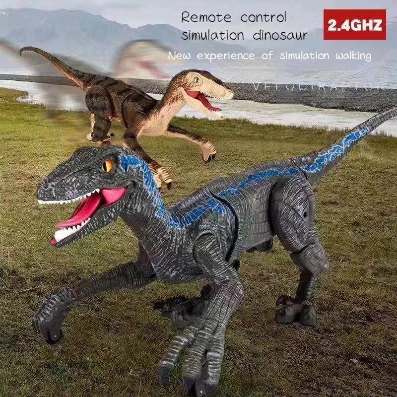 

45cm Big Dinosaur Toys Running Roaring Remote Control Electric Intelligent Velociraptor Boys Holiday Gifts