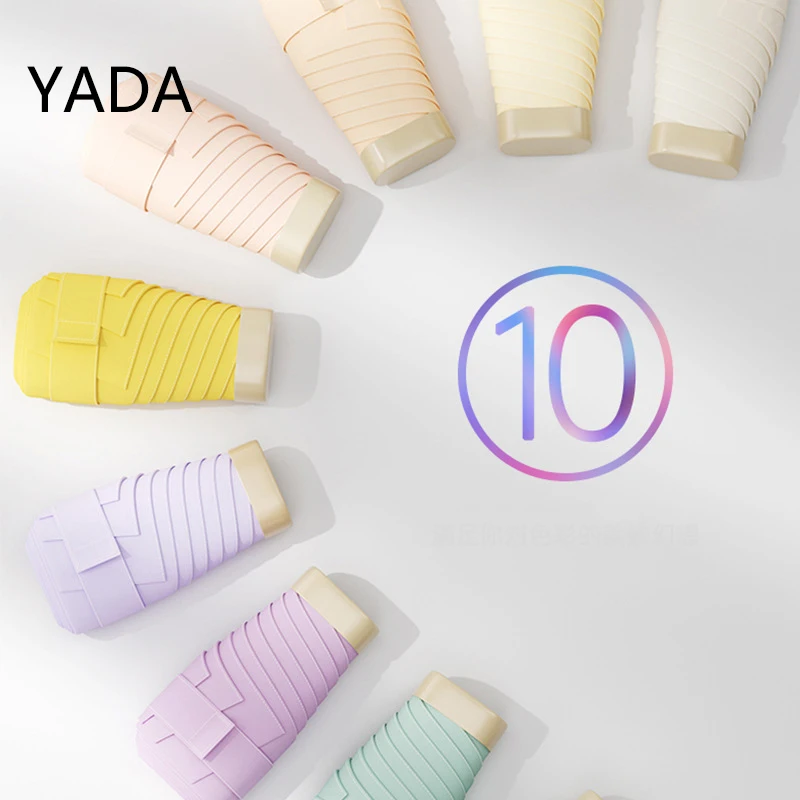 

YADA NEW 5 Folding 6K Mini Pocket Parapluie Portable Rain And Sun Umbrellas Parasol For Women Anti UV Small Umbrella YS220052