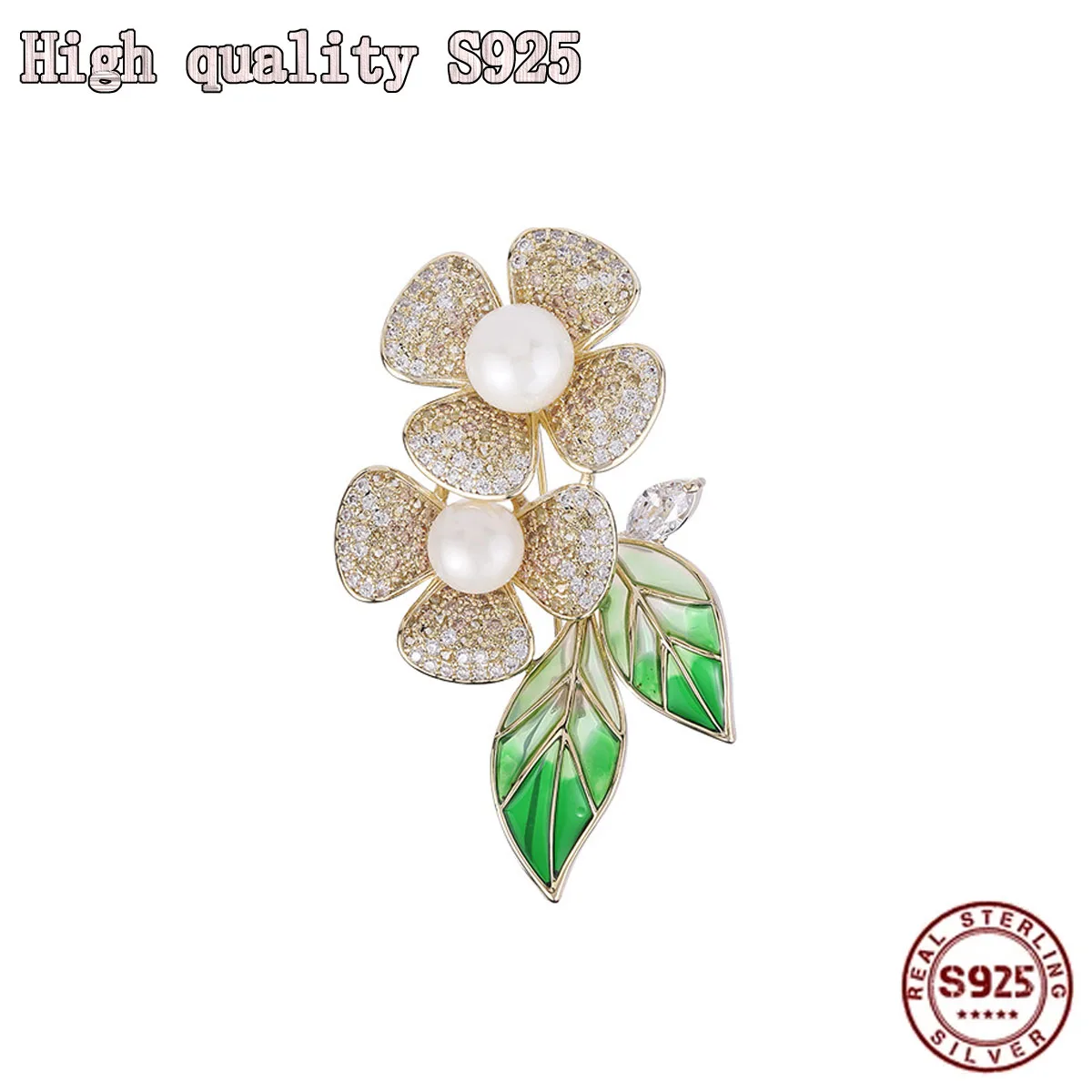 

2022 New Elegant Temperament Tide Pearl Brooch Leaf Shawl Button Flower Women's Brooch Brooch Jewelry Luxury Women
