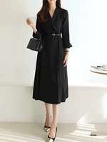 women dress spring new wind clothes style office lady girl female mid calf