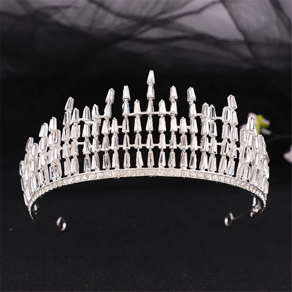 

Vintage Queen Tiara Diadem Gold Wedding Crystal Rhinestone Crown Tiaras Bridal Hair Jewelry Wedding Hair dress Accessories