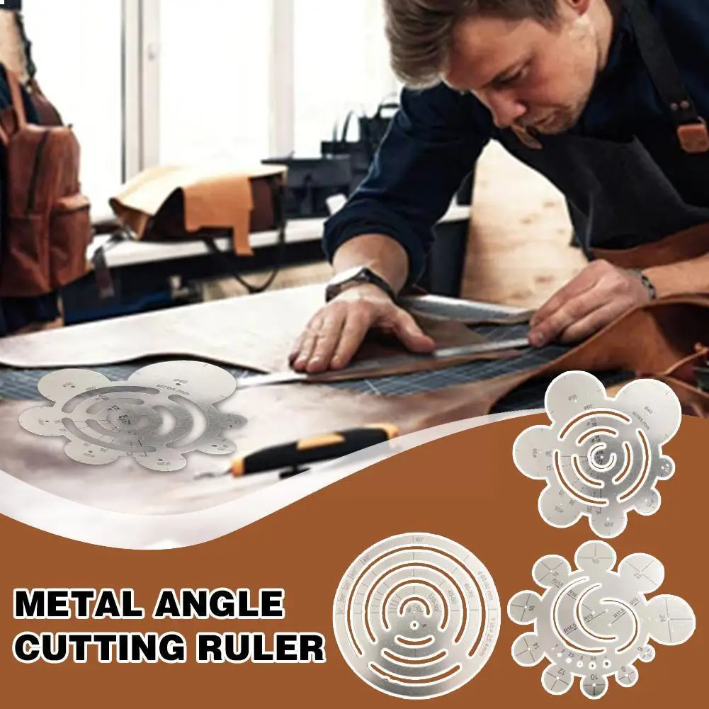 

Diy Round Leather Cutting Tools Leather Cutting Angle Ruler Corner Cutting Ruler Circle For Diy Leathercraft Drawing Leathe W5i0