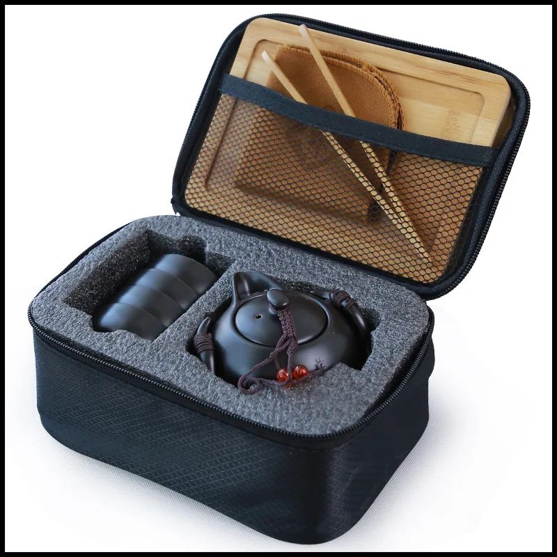 

Керамический чайник gaiwan китайский дорожный керамический, керамическая чайная чашка для китайского чайника puer, портативный чайный набор, по...