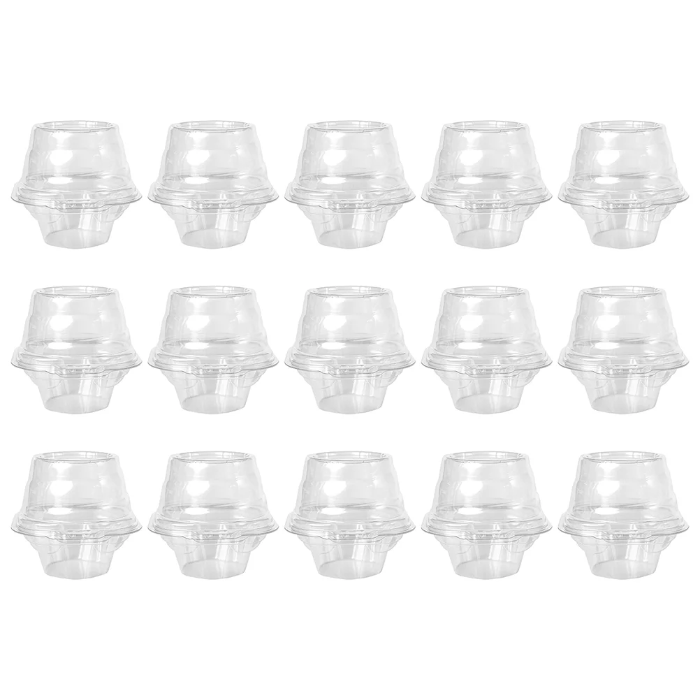 

50pcs Clear Cupcake Containers Single Compartment Cupcake Carriers Holder Boxes Dome Holders for Christmas Wedding and Birthday