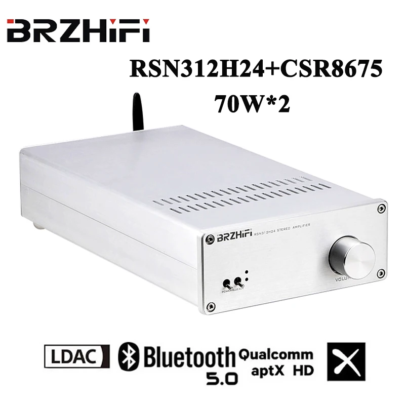 

BRZHIFI новый Pioneer RSN312H24 + CSR8675 Bluetooth-совместимый 5,0 Mini HIFI ATP-X 70WX 2 усилитель мощности классический серебристый стерео усилитель