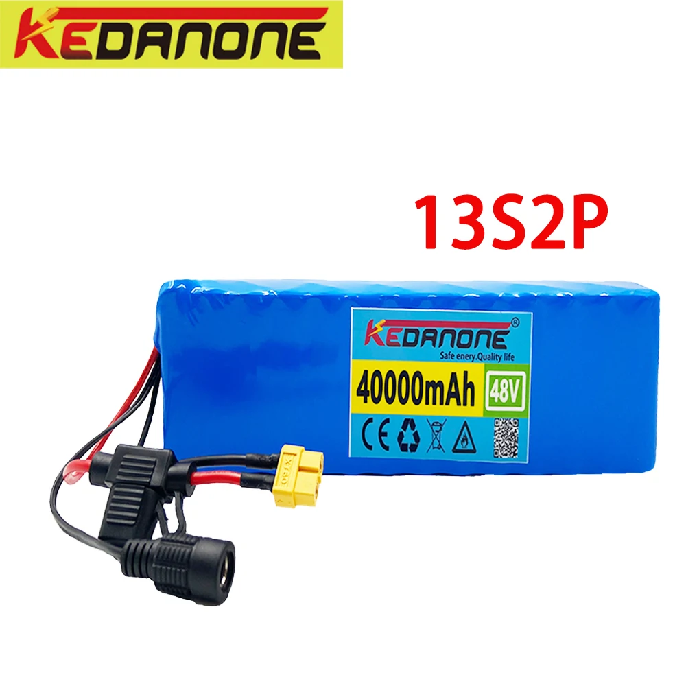 

For Electric Bike 48v 20Ah 28Ah 40Ah 58Ah18650 Li-ion Battery Pack 13S2P Bike Conversion Kit Bafang 1000w and 54.6V 2A Charging