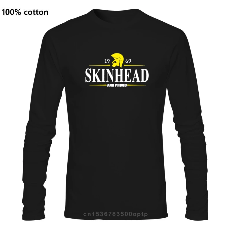 

Мужская одежда, футболка с надписью Skinhead And Proud, 1969, футболка Trojan Ska, дизайнерские новые мужские хлопковые топы, футболки, мужские длинные милы...