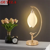 outela postmodern table lamp creative led desk light for home living bedroom bedside decoration