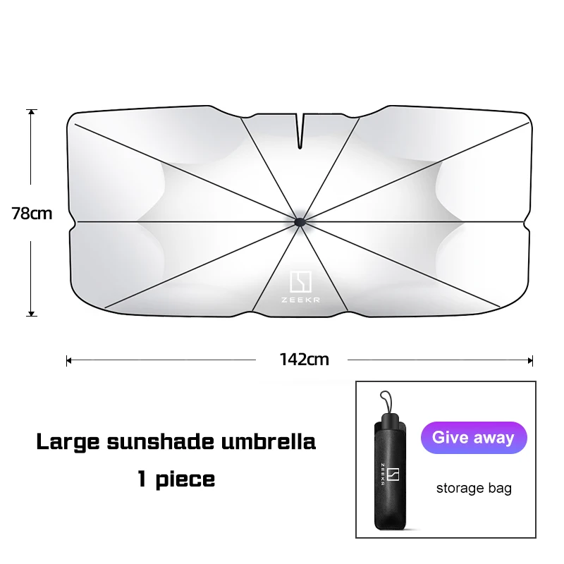 Для Zeekr 001 007 009 X 7X FR MIX M-Vision Автомобильный зонт на лобовое стекло Солнцезащитный козырек Складной солнцезащитный козырек на переднее окно Блок УФ-лучей