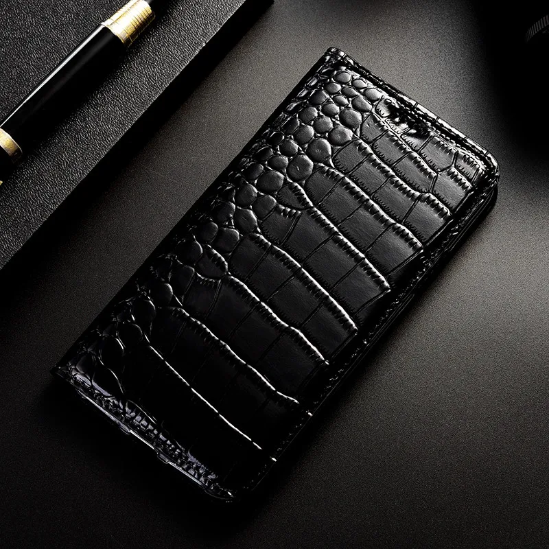

Crocodile Genuine Leather Case For Infinix Smart 5 6 Pro Smart HD 2021 Magnetic Flip Cover