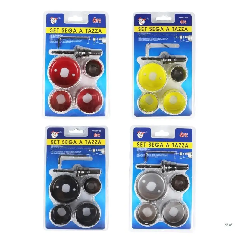 

M42 Bimetal Hole Opener Suit Woodworking Hole Opener Gypsum Board Pvc Plastic Downlight Hole Punching 6pcs/set