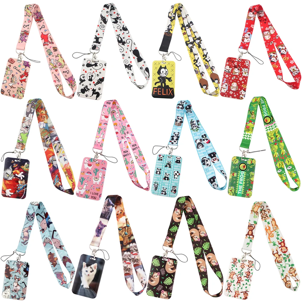 YQ968 шнурок с животными кошками пандами ленивецами ремешками для шеи держателями