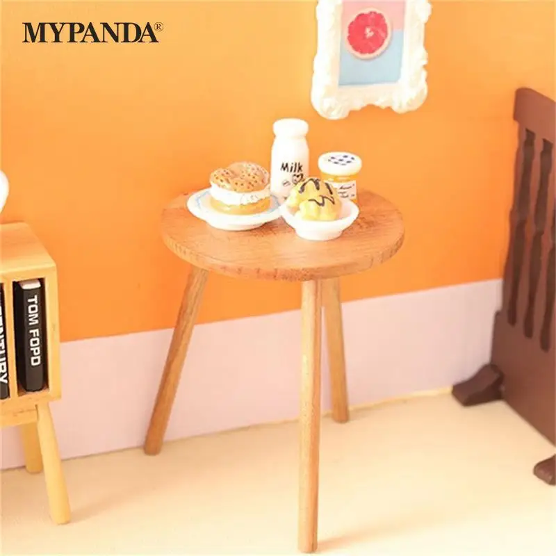 

Doll House Accessories 1:12 Dollhouse Miniature Table Coffee Tea Table End Living Room Furniture Home Decor Toy
