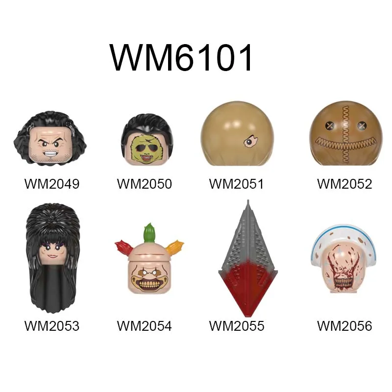 

Single New movie Halloween Horror Theme Elvira Clown Figures Head accessories Building Blocks toys Series-091-WM6101