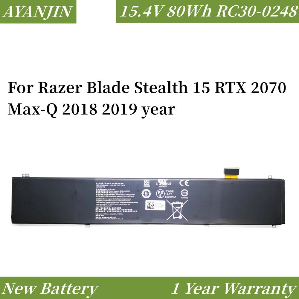 

Новинка, 15,4 в, 5209 мАч, 80 Вт-ч, фотоаккумулятор для ноутбука Razer Blade Stealth 15 RTX 2070 Max-Q 2018 2019 года
