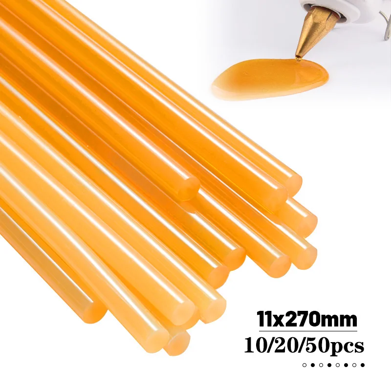 

Желтые термоклеевые карандаши 10/20/50 шт. 11x270 мм для электрического клеевого пистолета «сделай сам» альбомные аксессуары для ремонта вмятин а...