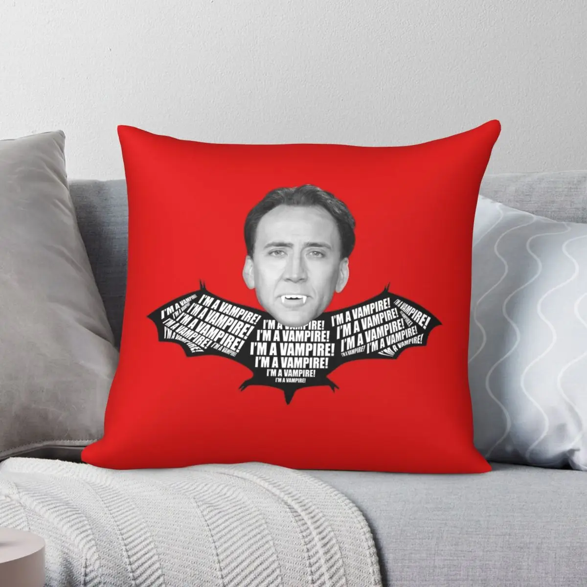 

Квадратная подушка Николаса Кейдж я вампир, чехол Полиэстеровая льняная бархатная Декоративная Подушка на молнии, чехол диванная наволочка для сидения