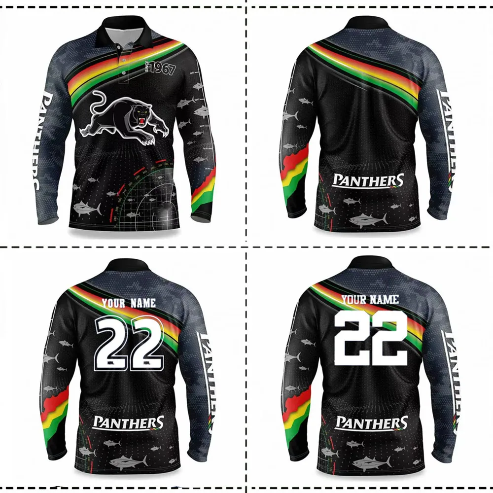 

1967 Ретро Регби Джерси PENRITH PANTHERS 1967 Penrith Panthers «эхолот» рыболовная Рубашка Регби Джерси шорты размер S--5XL