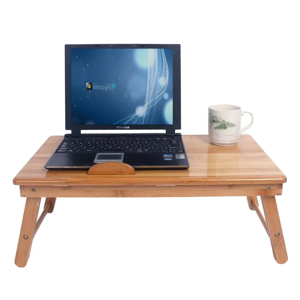 

2023 Folding Laptop Table Bamboo Computer Desk Table Adjustable Notebook Desk For Bed Sofa Study Table Home Office Desk Tray Tab