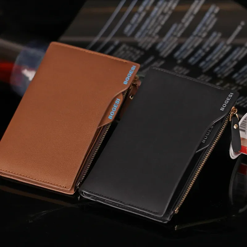 Brand PU Leather Wallet for Men Bag Short Style High Quality Card Holder Male Purse Zipper Large Capacity Coin Wallet