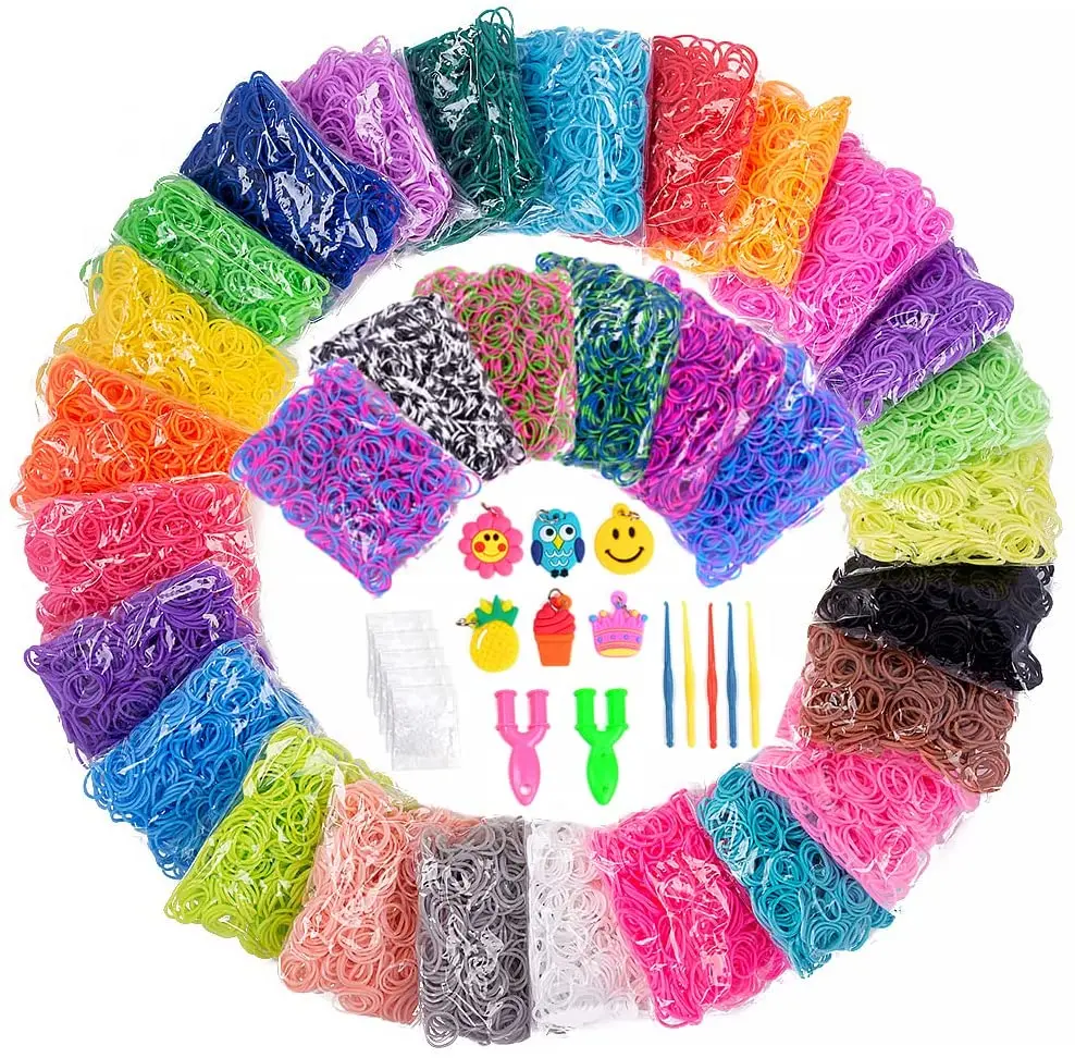 

600pcs Loom Rubber Band Refill Kit In 31 Colors,Weaving Bracelet Making Kit for Kids Weaving DIY Crafting Gift Loom Bands Craft