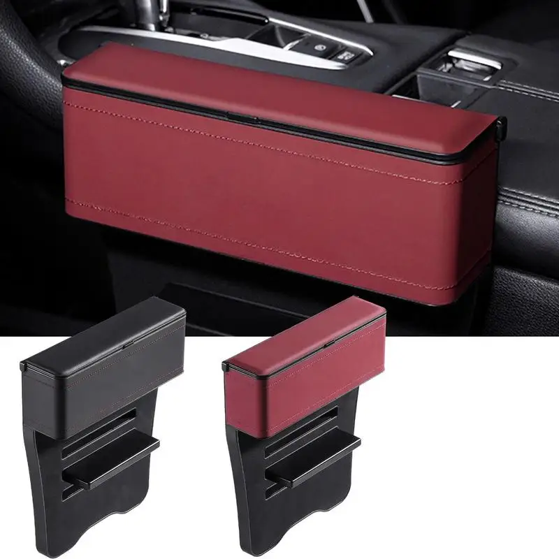 

Leather Car Console Side Seat Gap Filler Front Seat Organizer For Cellphone Key Coins Car Seat Crevice Catcher Stopper Stowing