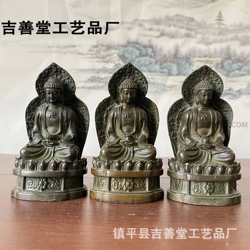 Sansheng Будда Орнамент Статуя Будды Шакьямуни Подсветка Bhais저aguru Украшение