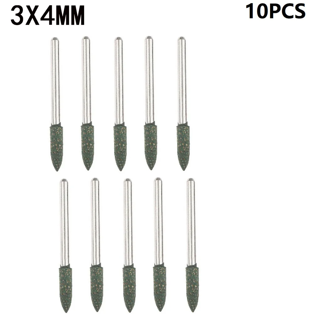 

10pcs 4-12mm Conical Rubber Polishing Point Bit 3mm Shank Rotary Tools Buffer Electric Nail Files Pedicure Manicure Tool