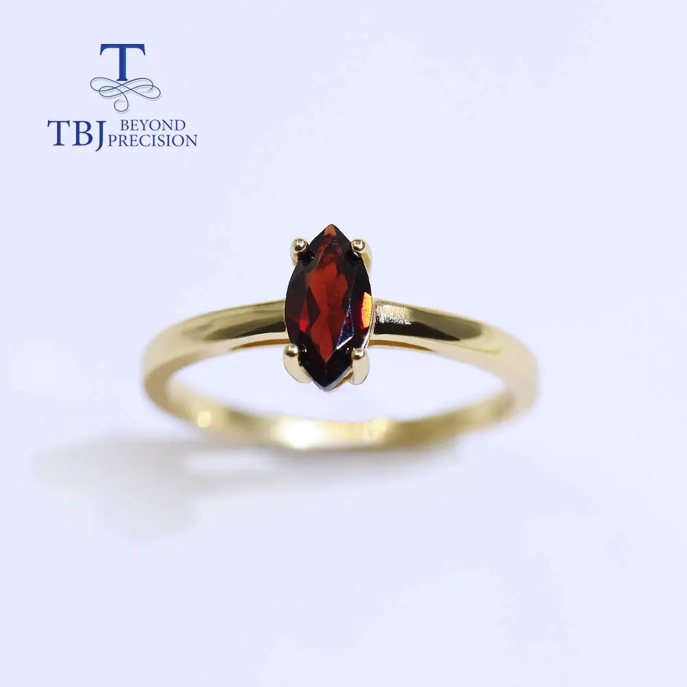 Натуральное простое кольцо с гранатом mq 4*8 мм полудрагоценный драгоценный камень