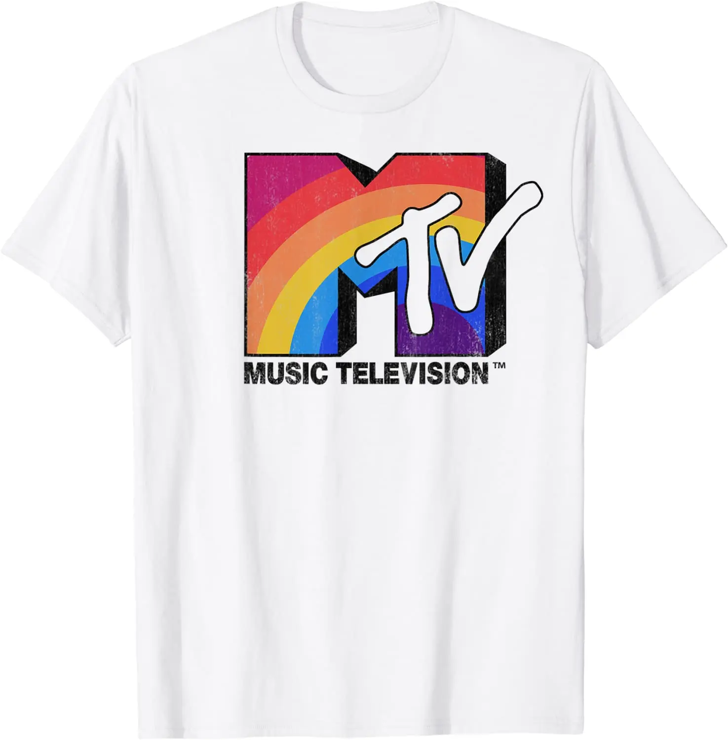 

MTV Радуга Логотип Музыка телевидение графическая футболка