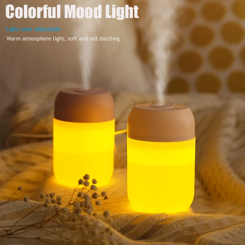 

300ml Portable Humidifier USB Ultrasonic Colorful Cup Aroma Diffuser Cool Mist Maker Air Purifier With Light For Car