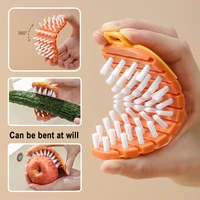 cleaning brush vegetable fruit washer corn shape bendable potato carrot cucumber cleaning brush kitchen accessories tools
