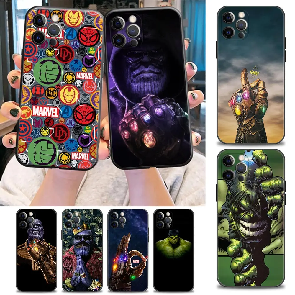 

Marvel Phone Case for iPhone 11 12 13 Pro Max 7 8 SE XR XS Max 5 5s 6 6s Plus Case Soft Silicone Cover Hulk Comics Thanos Marvel
