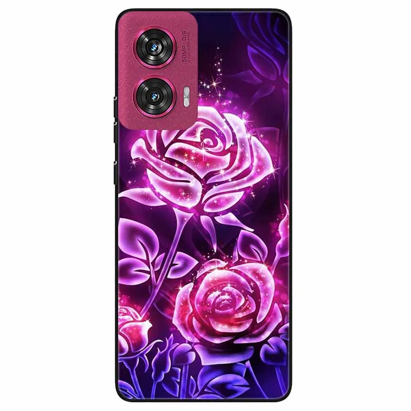 Чехол для Moto Edge 50 Fusion роскошный милый мягкий силиконовый противоударный чехол