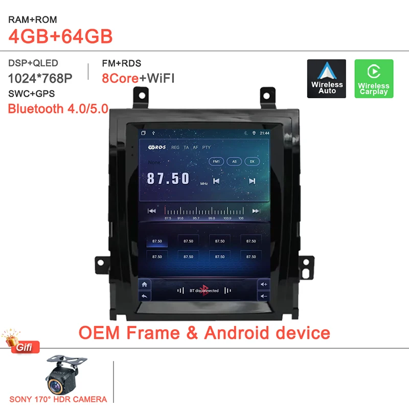 

9,7-дюймовый Android 14 для Cadillac Escalade 2007 2008 2009 2010-2013, автомобильный DVD-радио Carplay, автомультимедийный плеер, GPS-навигация