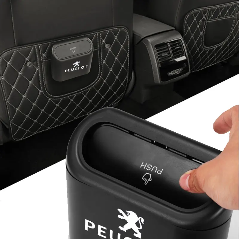 

Car Trash Bin Hanging Vehicle Garbage Dust Case Storage Box for Peugeot 206 308 307 207 208 3008 407 508 2008 RCZ Car Decoration