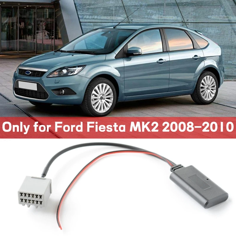 Car Bluetooth 5.0 AUX Cable Adapter for Ford Fiesta MK2 2008-2010