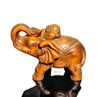 vintage carved wooden elephant statue home decoration decor wood carving gift souvenir amusing